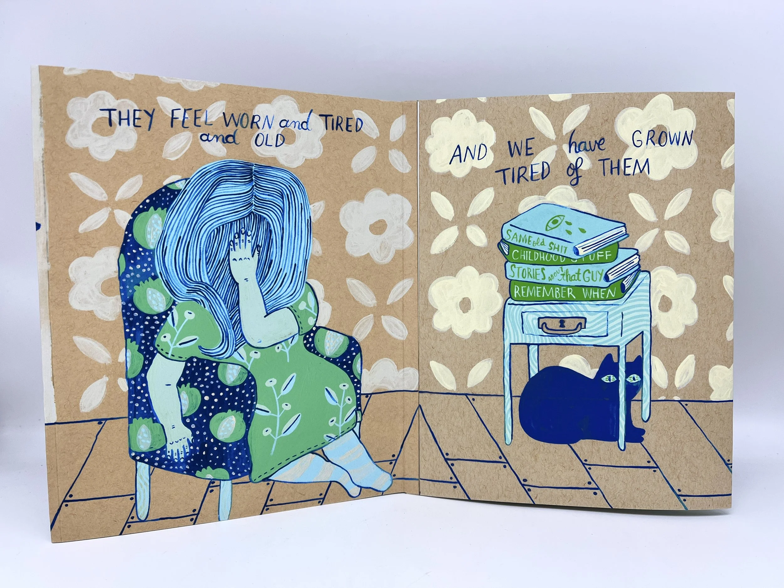 Sometimes There Are Stories - accordion folded pop up art zine